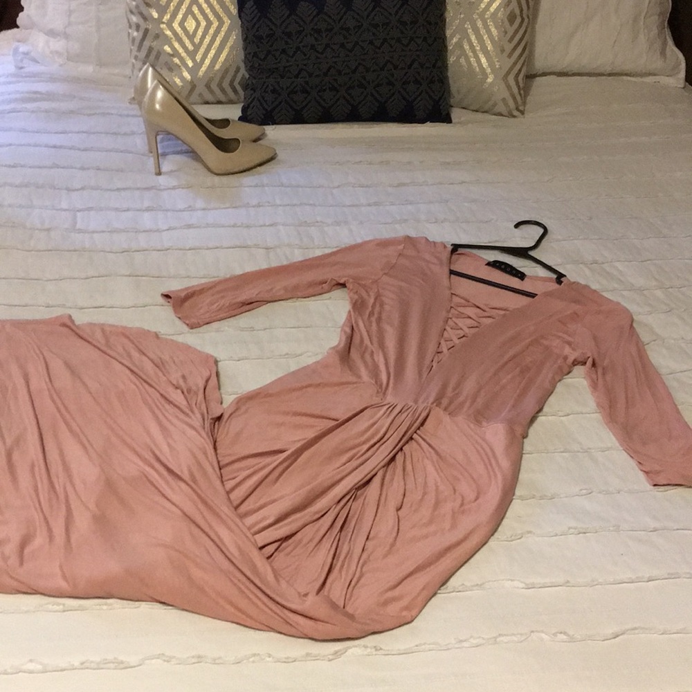 Large mauve pink maxi dress